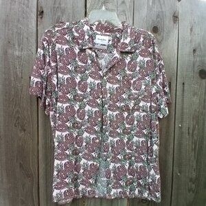 Goodfellow & Co Shirt Men's Size L Pineapple Print Button Front Vacation Cruise